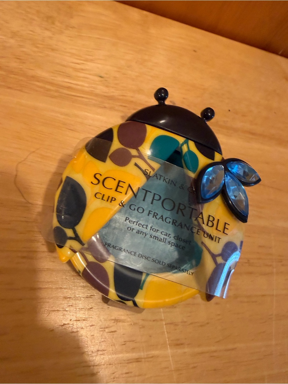 Bath & Body Works Yellow Teal Brown Ladybug Scentportable Clip - NWT